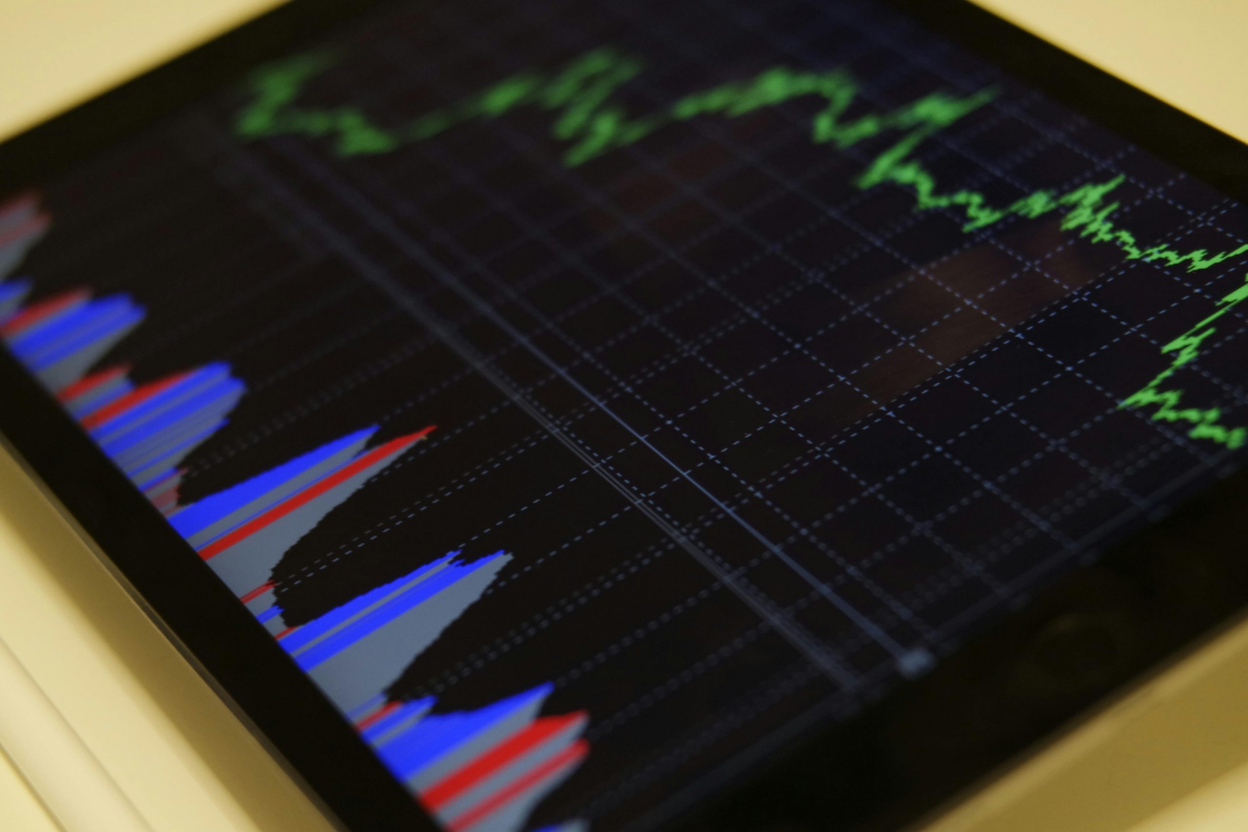 graph on a tablet screen